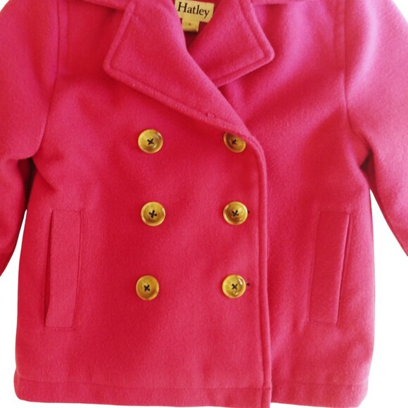 Hatley Pink Double-Breasted Coat Size 4T - Picture 6 of 13
